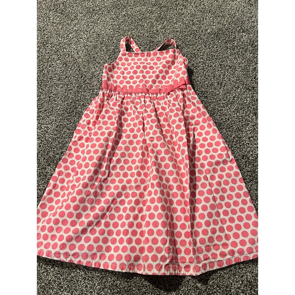 Kk37 Gymboree girls size 10 pink polkadot dress beach vacation sundress